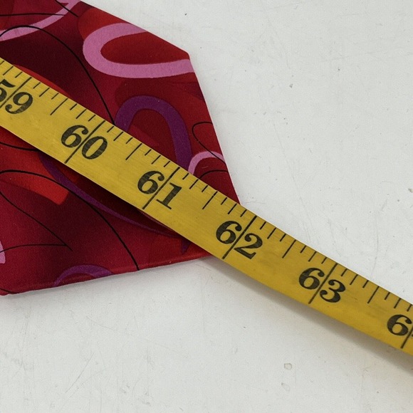 J Garcia Mens Silk Necktie Lust Collection Fifty Two Neck Tie Red Heart Tie - Picture 5 of 8